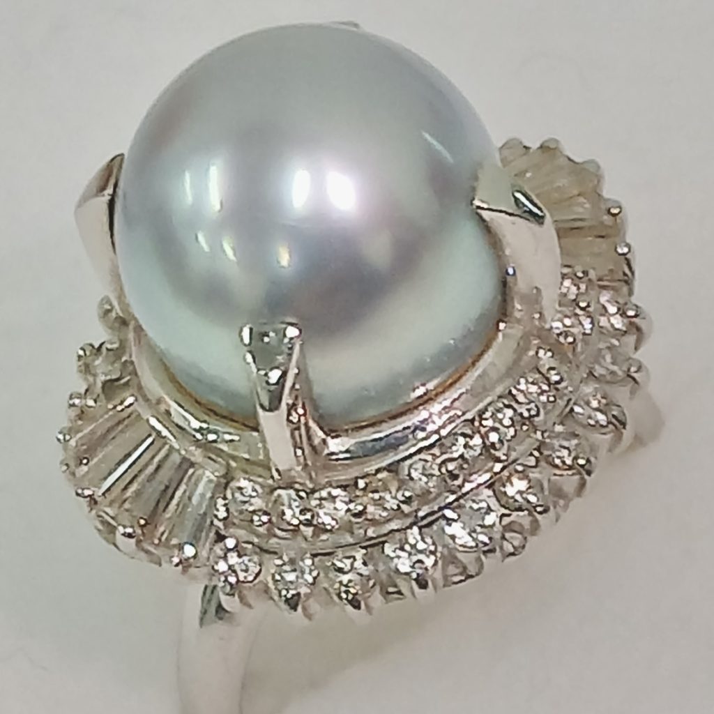Pt900 リング パール ダイヤモンド ジュエリー アクセサリー