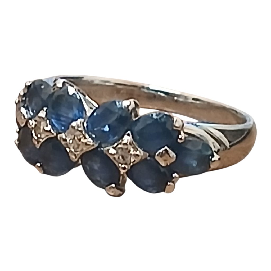 K18WG 18金ホワイトゴールド サファイア リング｜北海道 伊達市