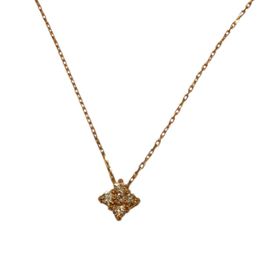 K18(18金)ダイヤ付きネックレス