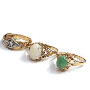 K18 (K18) リング ダイヤ ホワイト オパール 翡翠 プラチナ ジュエリー | 根室市駒場町