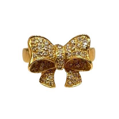 K18 リング メレダイヤ付き 石あり 18金 アクセサリー