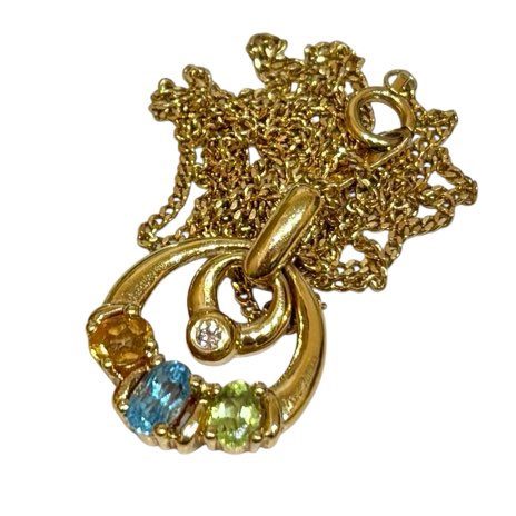 K18 ネックレス 石あり 18金 アクセサリー