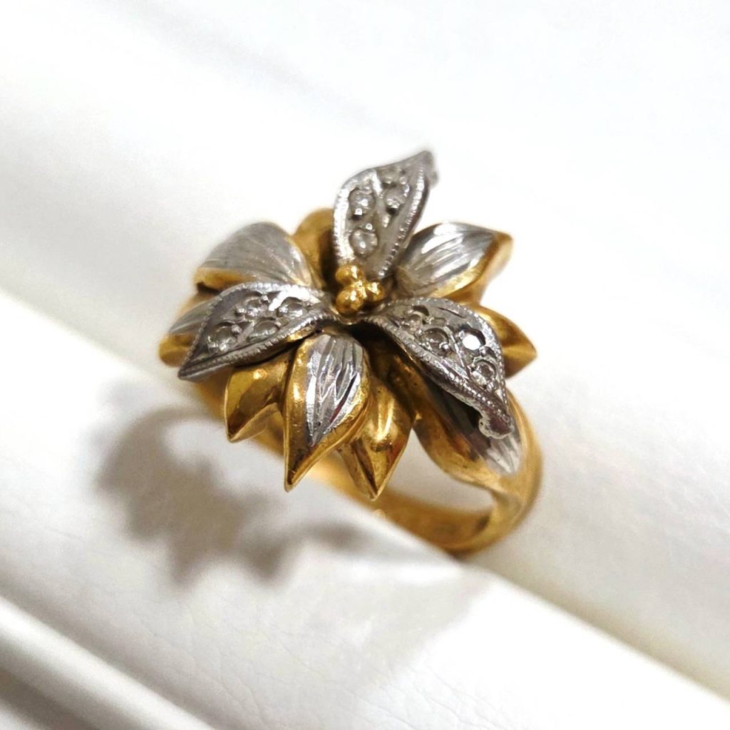 K18 Pt900 18金 プラチナ コンビリング 指輪 アクセサリー