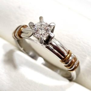 K18 Pt900 18金 750 プラチナ ダイヤモンド コンビリング 指輪 アクセサリー