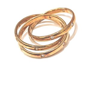 18金 メレダイヤ付き トリニティリング