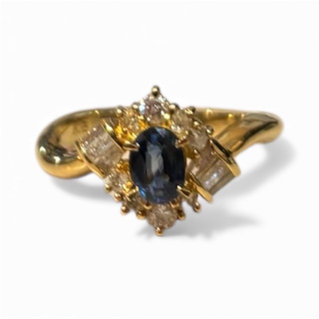 K18 リング 石あり 18金 アクセサリー