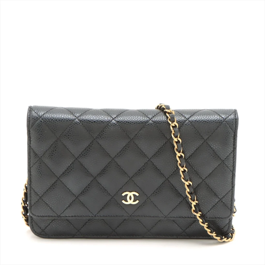 CHANEL キャビアスキン チェーンウォレット