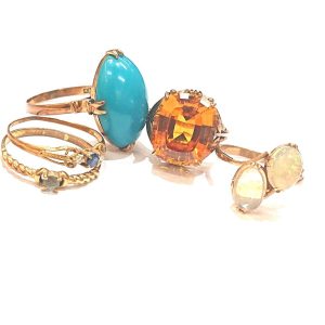 K18 カラーストーン デザインリング