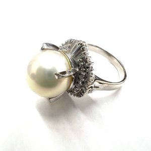 Pt900 リング パール付き