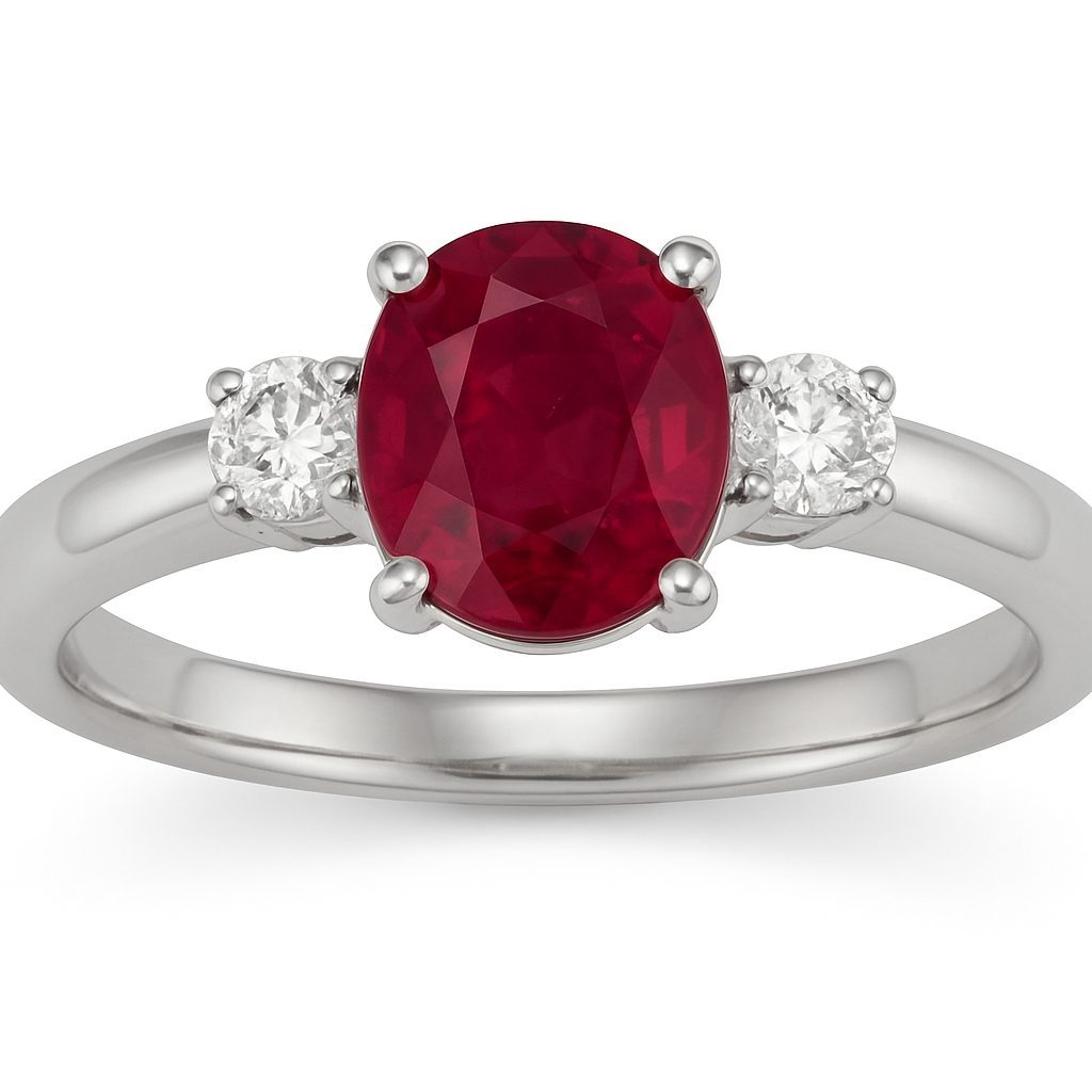 Pt900　ルビー　リング　メレダイヤ