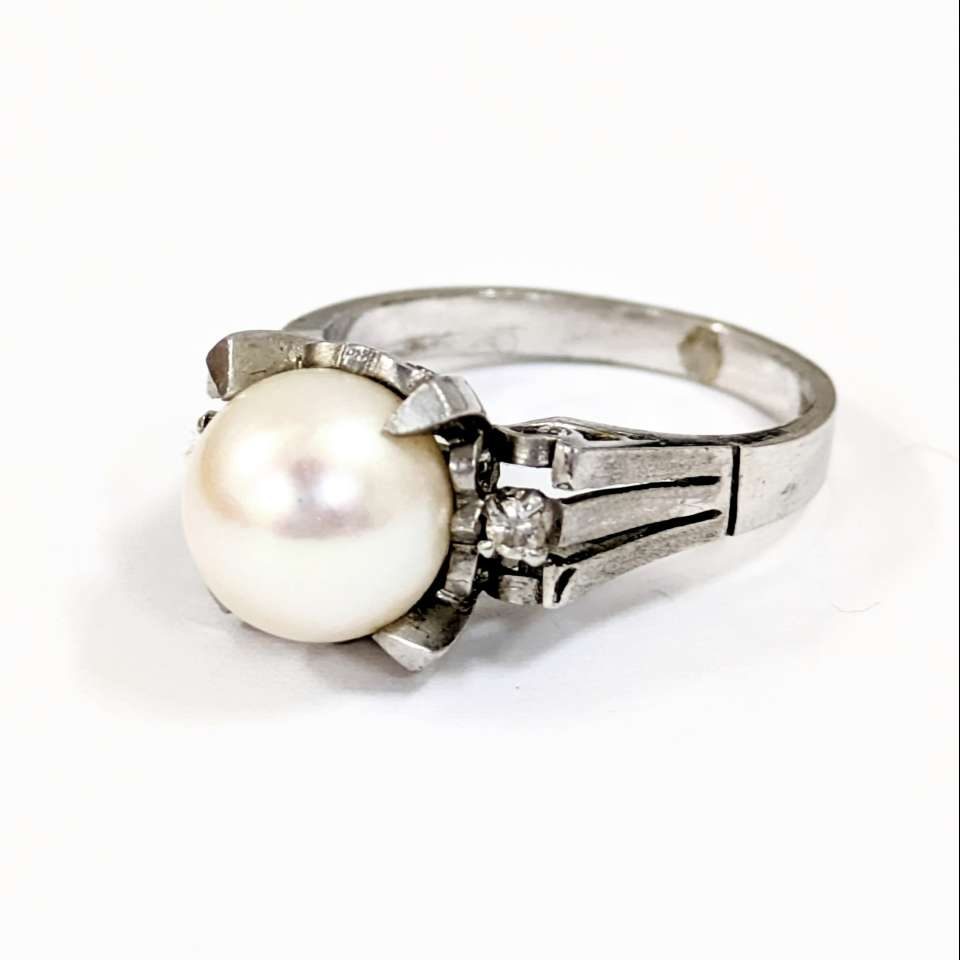 K14WG 14金 ホワイトゴールド リング 指輪 パール