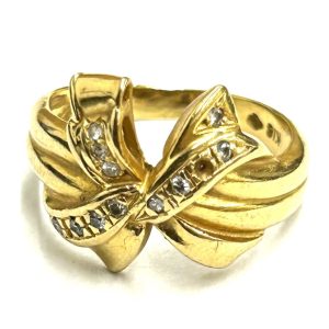 K18 18金 ゴールド メレダイヤ リング ジュエリー 貴金属 破損箇所あり