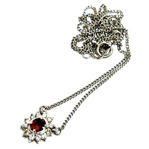 Pt900 ネックレス ルビー メレダイヤ付き