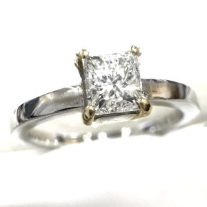 K18/Pt900 コンビ リング 指輪 ダイヤモンド