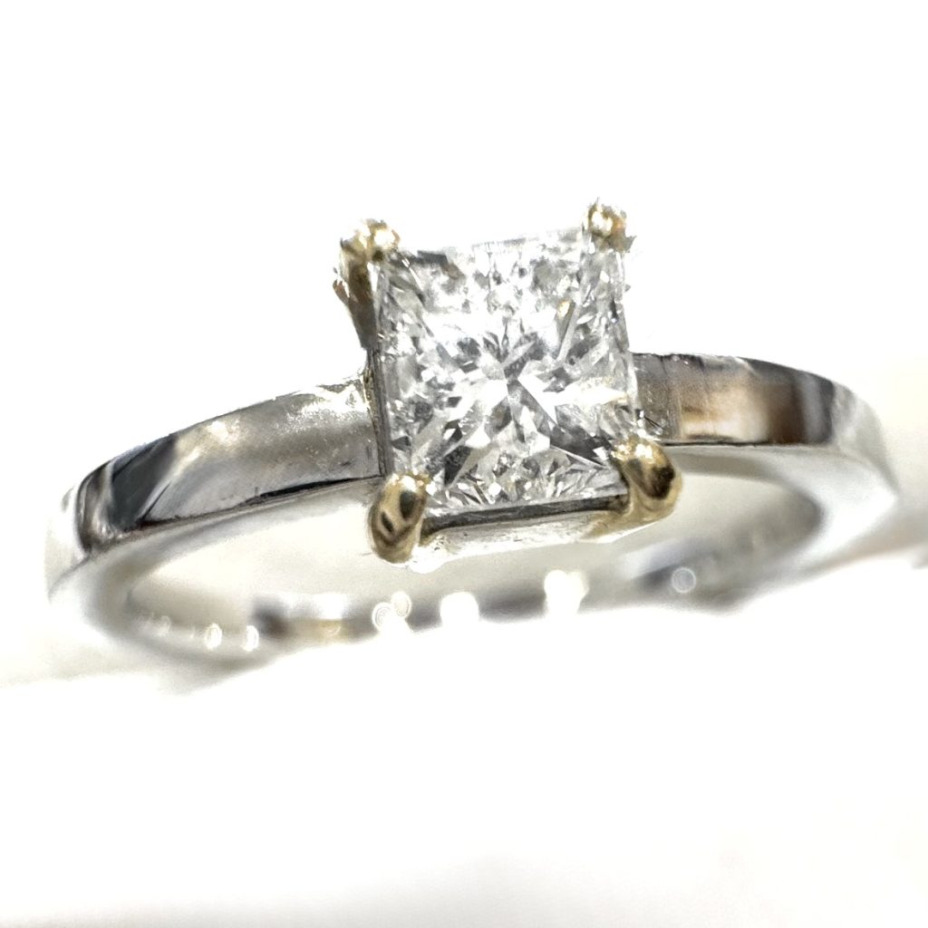 K18/Pt900 コンビ リング 指輪 ダイヤモンド