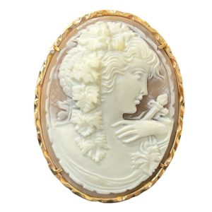 カメオ　工芸品　K18 　18金　金　地金　18金枠付き