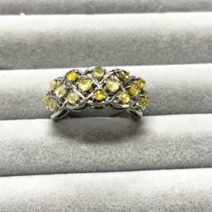 K18WG リング 石あり 18金