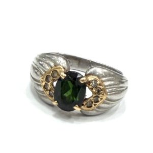 K18 PT850 石付き リング