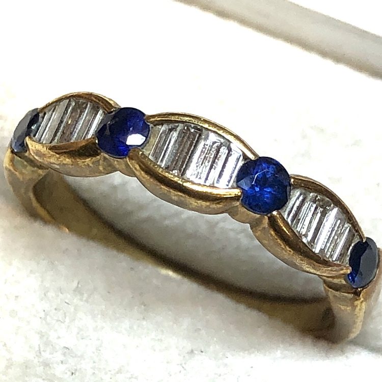 K18(18金)　石付　リング