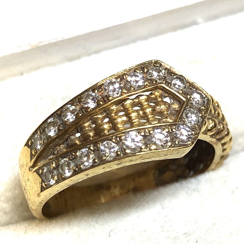 K18(18金)　メレダイヤ付き　リング