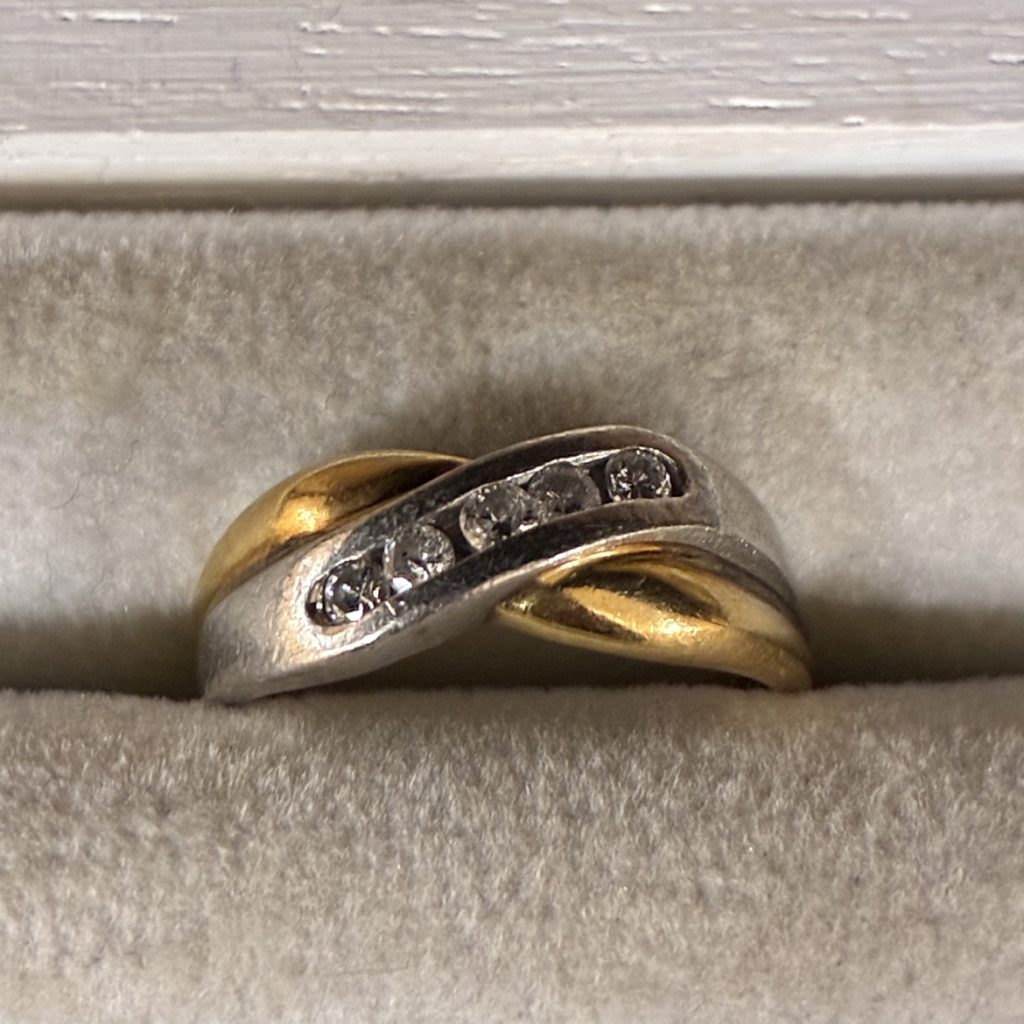 K18 Pt900 コンビ ダイヤモンドリング