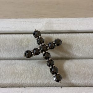 K18WG（18金ホワイトゴールド）ブラックダイヤネックレストップ