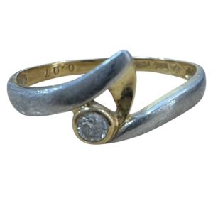 K18 18金 750 Pt900 プラチナ900 メレダイヤモンド コンビ リング