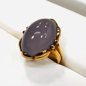 K18 18金リング ラベンダー 翡翠