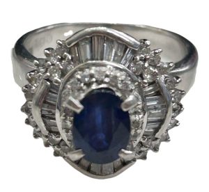 Pt900サファイア・ダイヤモンドリング