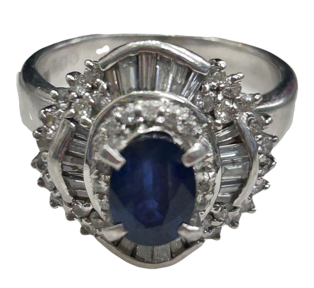 Pt900サファイア・ダイヤモンドリング