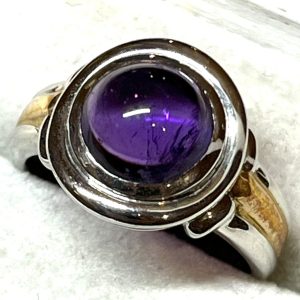 アメジスト付き K18/Pt900 18金・プラチナコンビ リング 指輪 アクセサリー