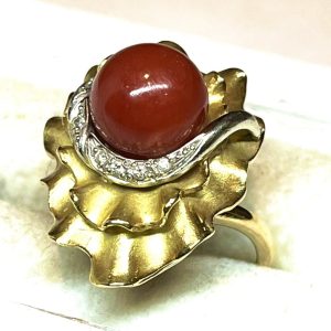 K18　18金　サンゴ　リング