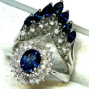 Pt900 サファイア メレダイヤモンド付き プラチナリング 指輪 アクセサリー おまとめ