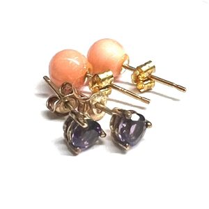 【貴金属】K18 18金 750  色石ピアス 2点