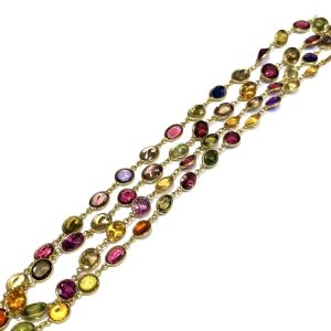 K18 18金 カラーストーン付き ネックレス アクセサリー