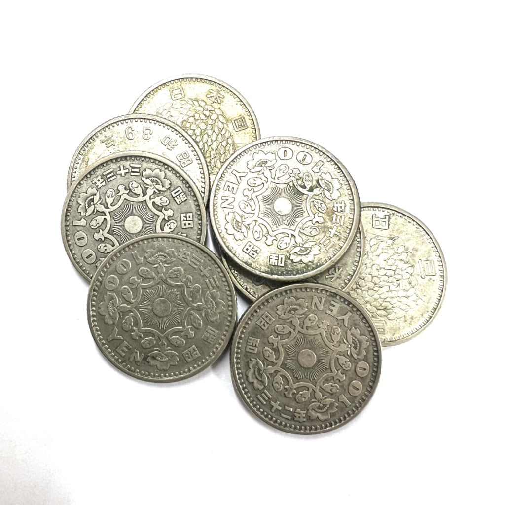 100円銀貨（稲穂・鳳凰・東京オリンピック）