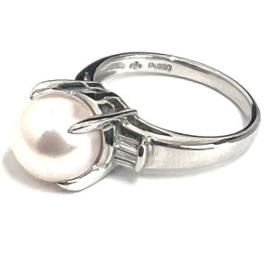 Pt850 リング　パール　真珠