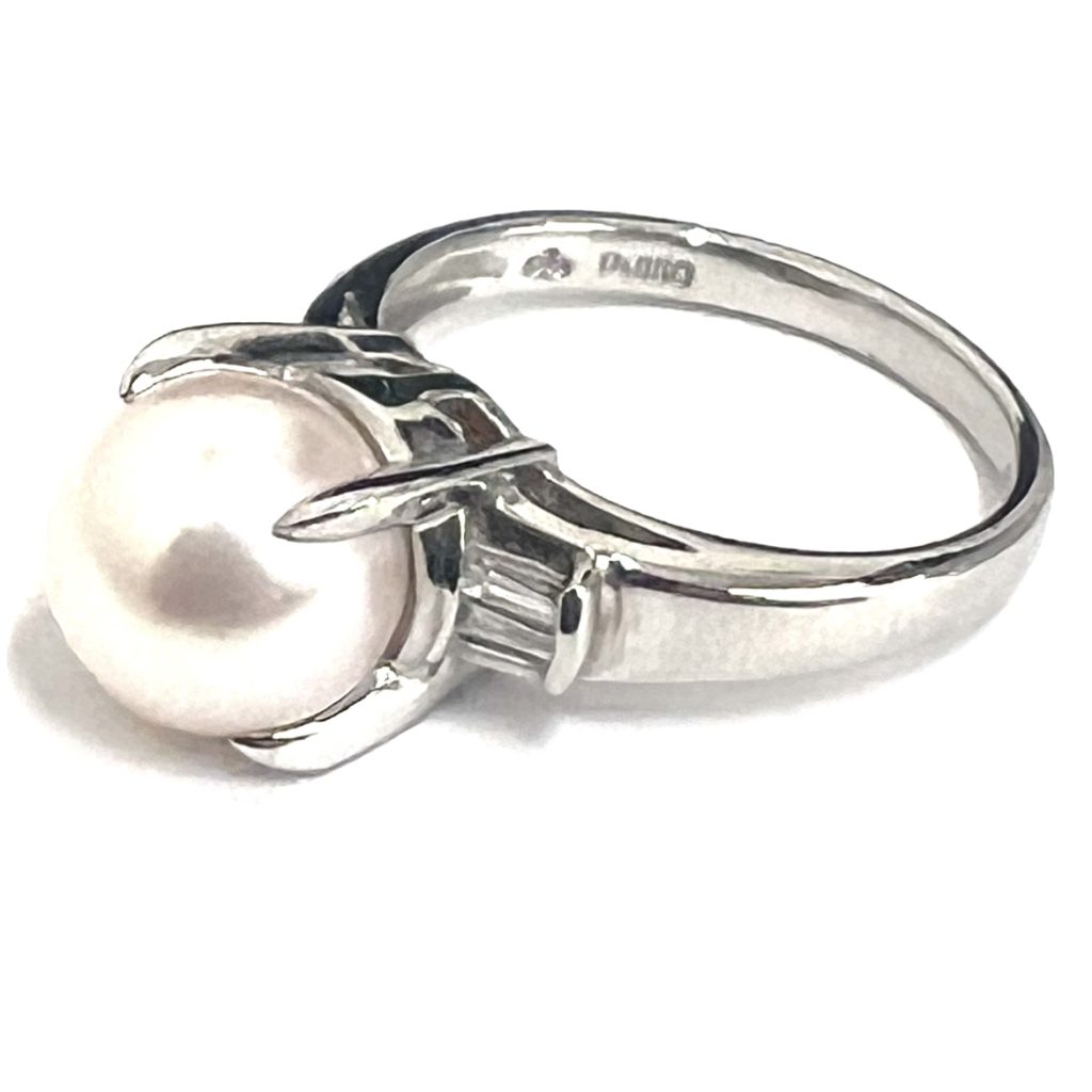 Pt850 リング　パール　真珠