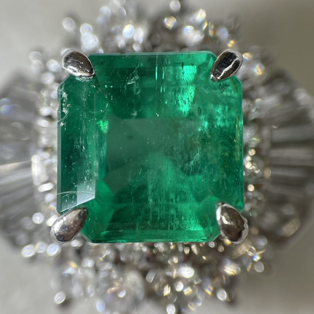 Pt900 MD付 1.5ct エメラルド リング