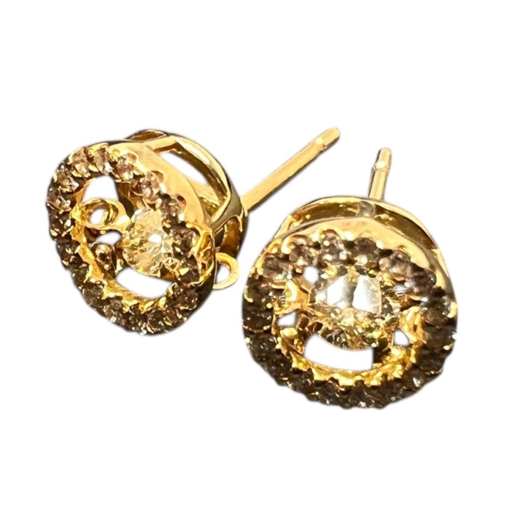 K18 ダイヤモンド付きピアス