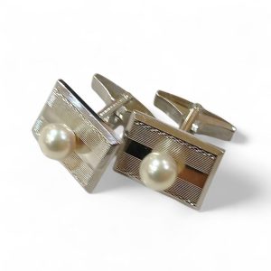 【K14WGカフス】14金ホワイトゴールド・パール・貴金属・アクセサリー