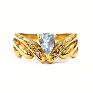 K18 18金 リング 指輪 アクアマリン