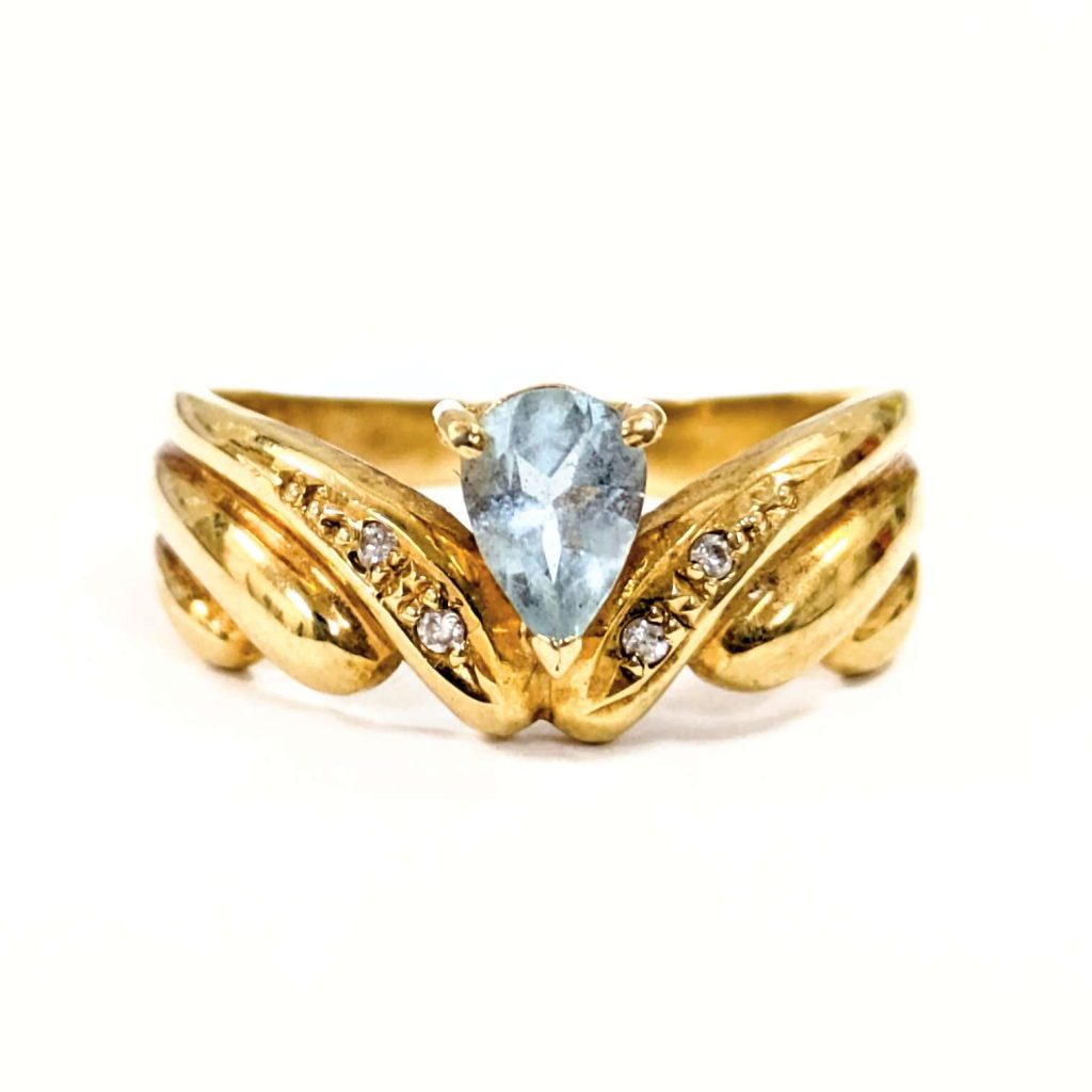 K18 18金 リング 指輪 アクアマリン