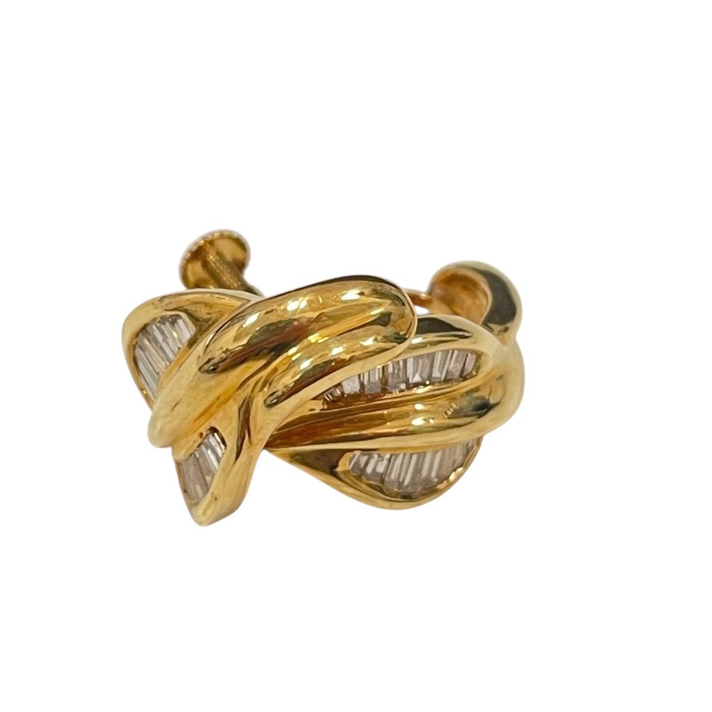 K18 メレダイヤイヤリング