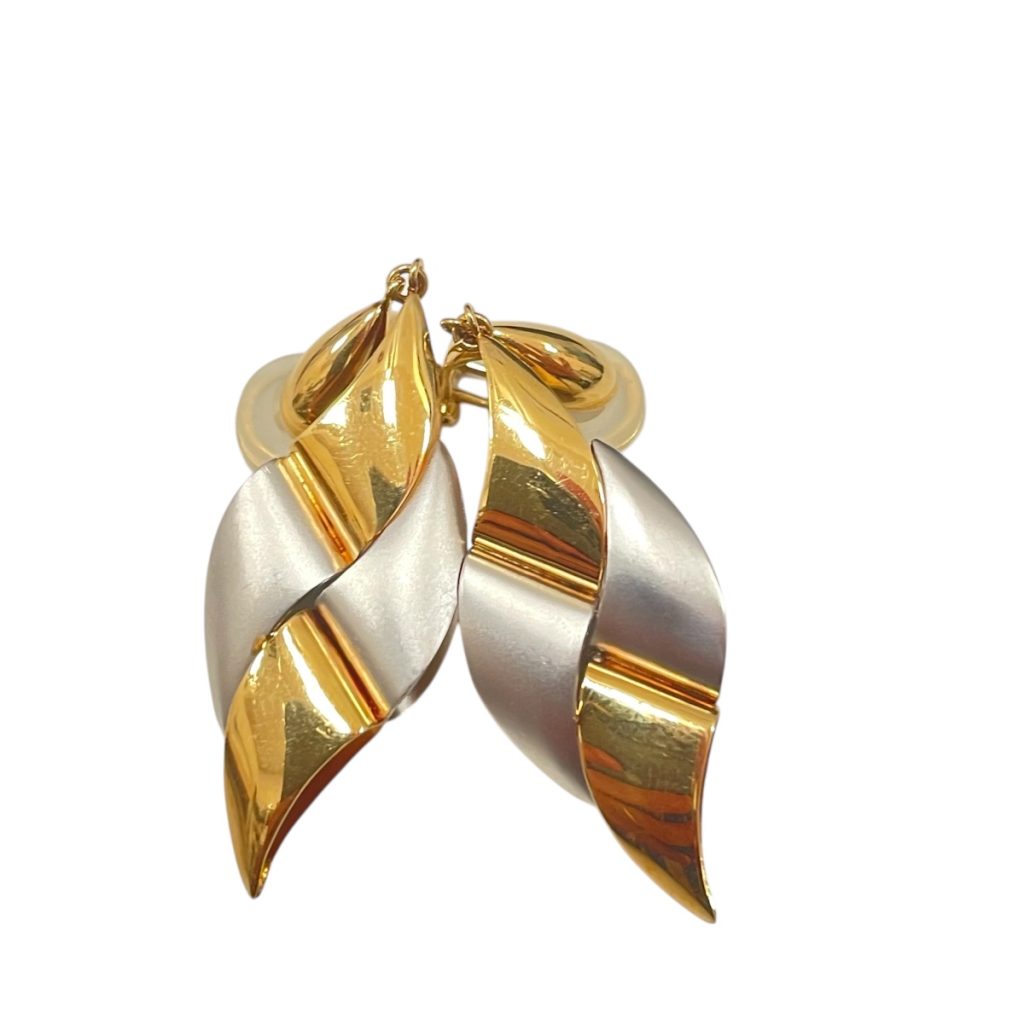 K18/pt850　イヤリング