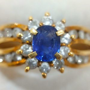 【K18サファイアリング】18金・メレダイヤモンド・貴金属・アクセサリー・ジュエリー