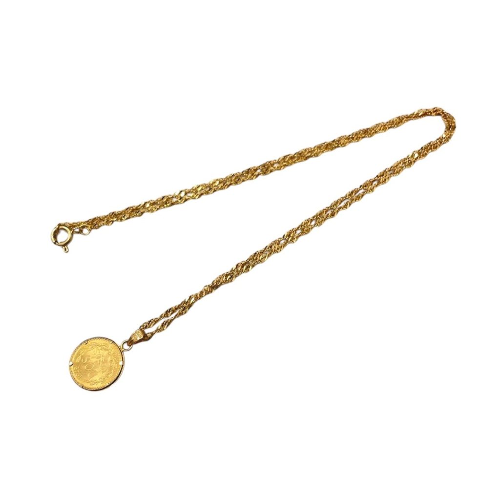 K21.6コイントップ付きK18ネックレス