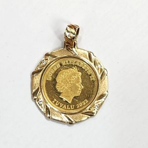 24金 (K24) ツバル 純金 コイン 18金(K18) ネックレス トップ枠 ダイヤ 装飾 | 根室市有磯町