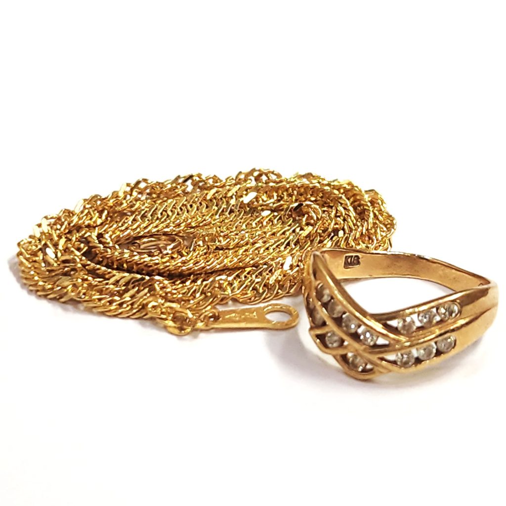 18金 (K18) ネックレス リング ダイヤ 貴金属 ゴールド | 根室市西浜町