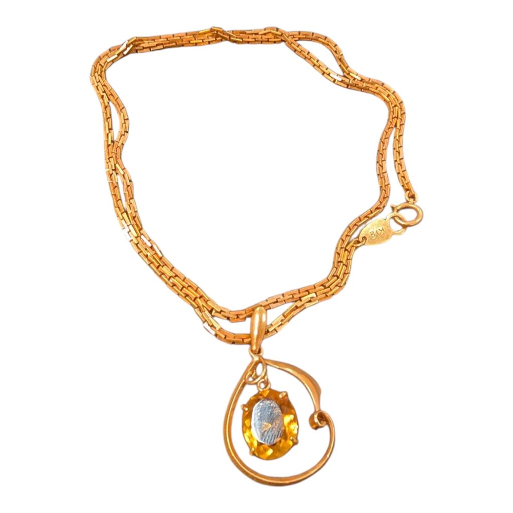 K18（18金）シトリンネックレス